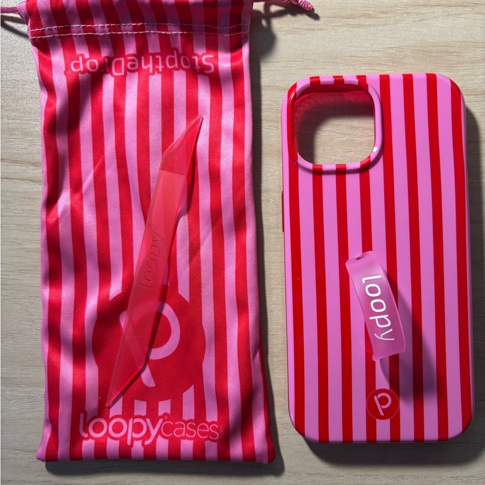 Loopy Case berry stripes (iPhone 15)